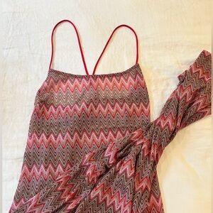 Mango size 8 crochet colorful cover up , sheer fabric,